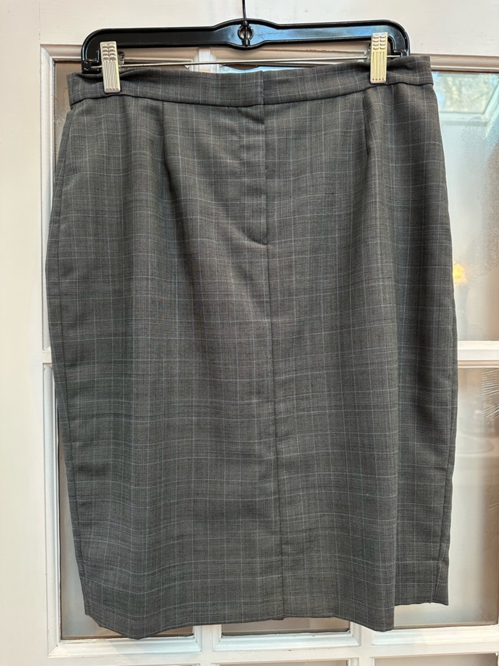 Vintage Michael Kors 1990’s Gray Plaid Pinstripe Classic Pencil Skirt Size 10 M
